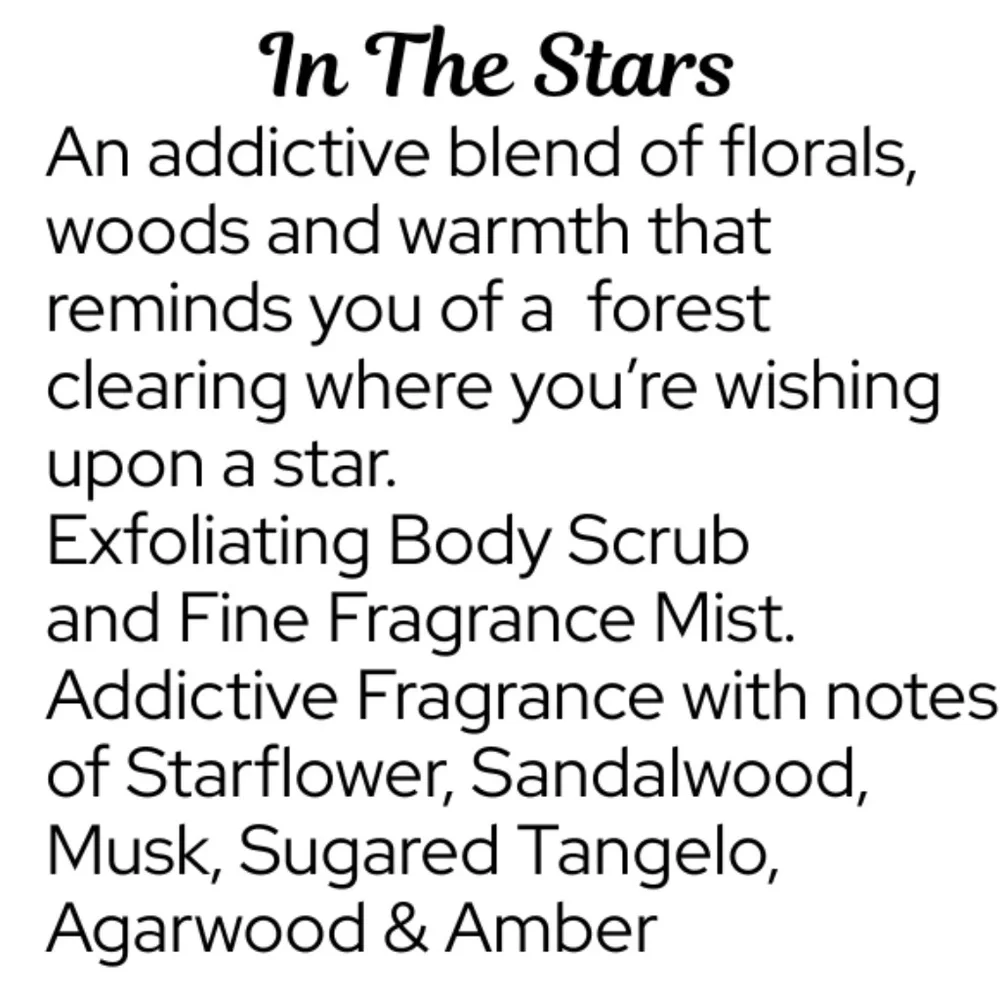 Bath & Body Works - Full Size In The Stars Body Scrub and Fragrance Mist -